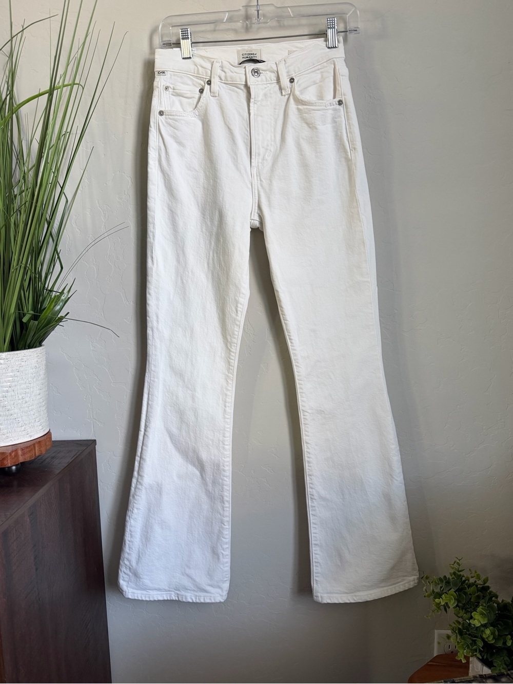 Citizens of Humanity Lilah High Rise Bootcut Jeans White 24